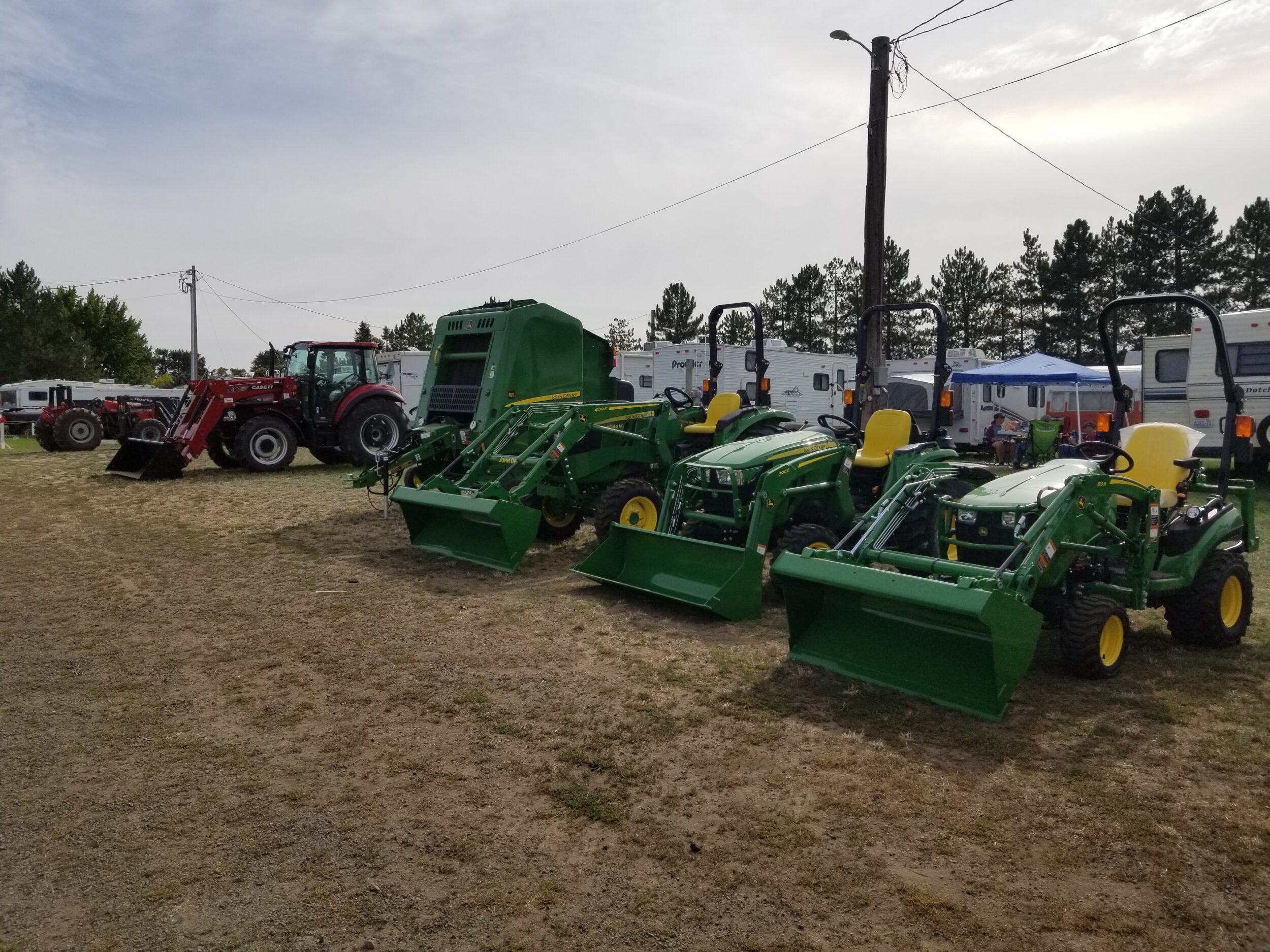 Tractors for show in the Midway.
